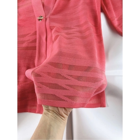 Misook Women Sz PS P S Coral Pink Twinset Cardigan Tank Sweater 2pc Set NEW - Picture 11 of 13
